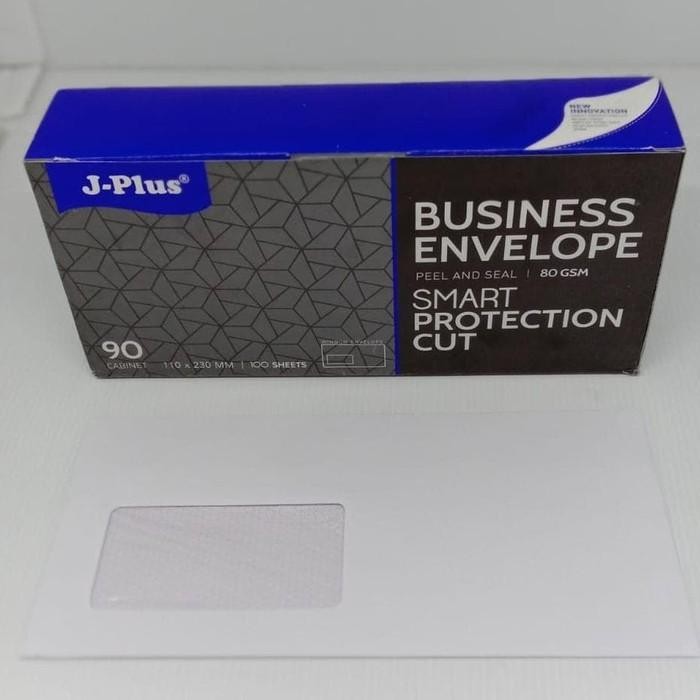 

AMPLOP PUTIH POLOS 90 JENDELA KIRI - J-PLUS + PEREKAT KODE 688