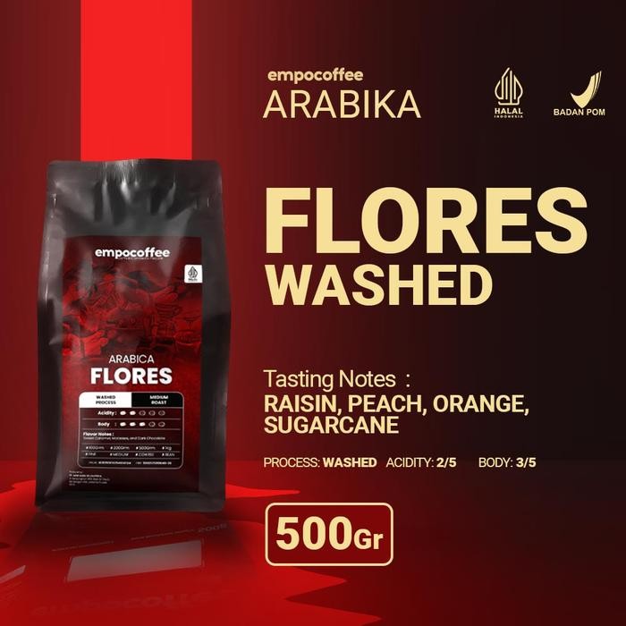 

Kopi Arabika Flores Bajawa Arabica Coffee Roasted Bean Coffe 500 Gram