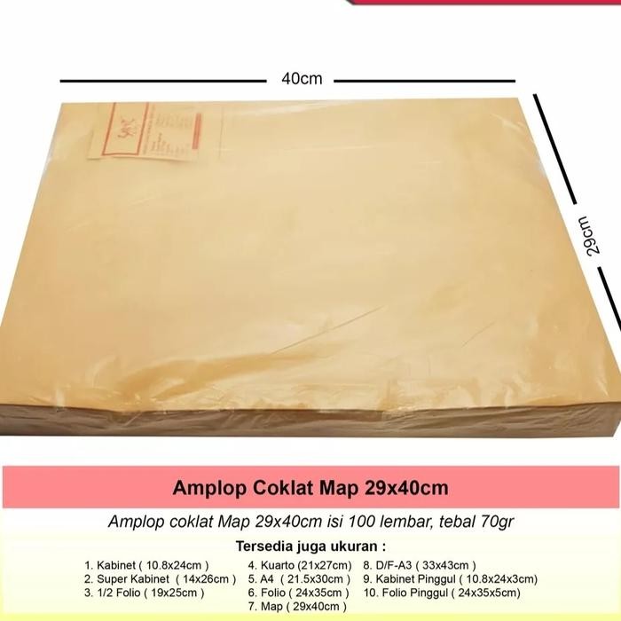 

AMPLOP COKLAT MAP (29X40 CM) GARAN KODE 422