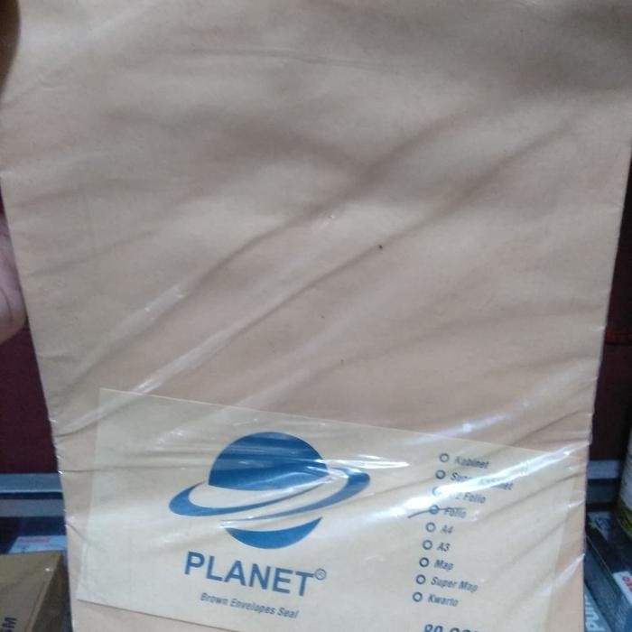

AMPLOP COKLAT MERK PLANET ISI 100 LEMBAR KODE 1224