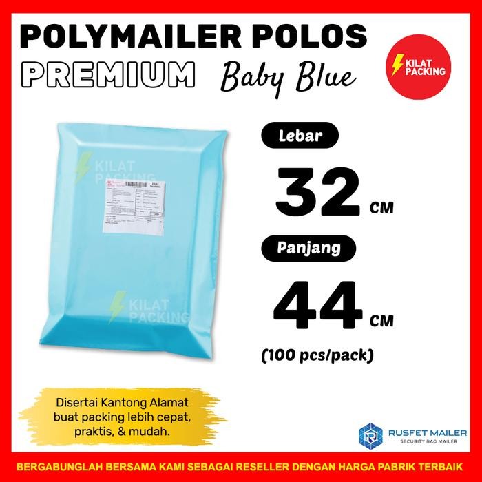 

POLYMAILER EKONOMIS BIRU 32X44 - PLASTIK PACKING ONLINE MURAH PER PACK KODE 439