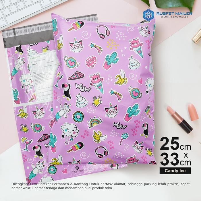 

AMPLOP PLASTIK POLYMAILER CANDY ICE (UK : 20CM X 27CM ) KODE 1403