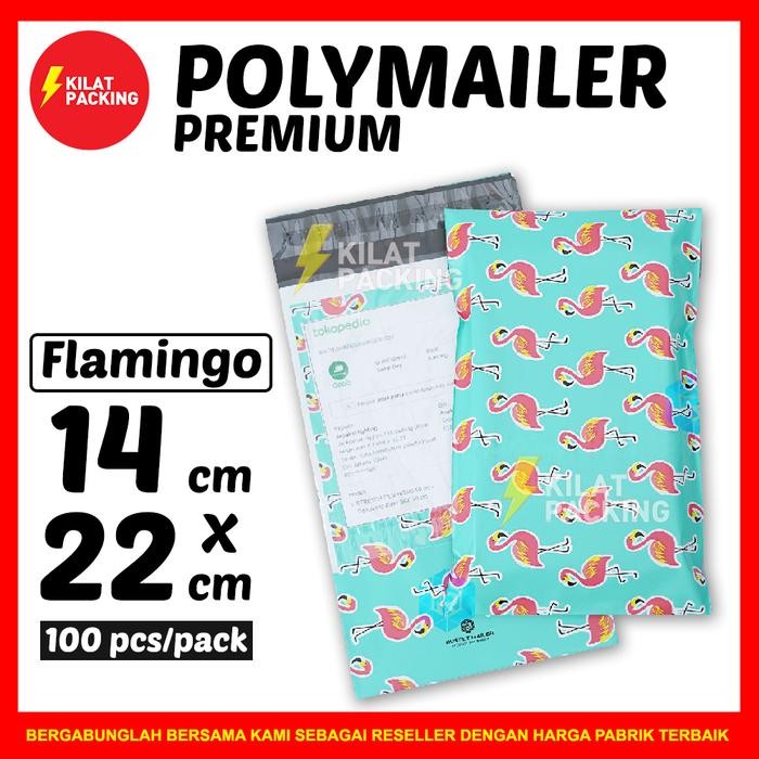 

POLYMAILER AMPLOP PLASTIK PACKING MOTIF FLAMINGO TERMURAH /PACK 14X22 KODE 977