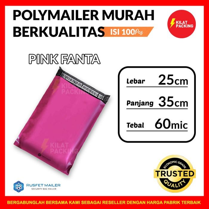 

POLYMAILER EKONOMIS PINK 25X35 - PLASTIK PACKING ONLINE MURAH 100 PCS KODE 795