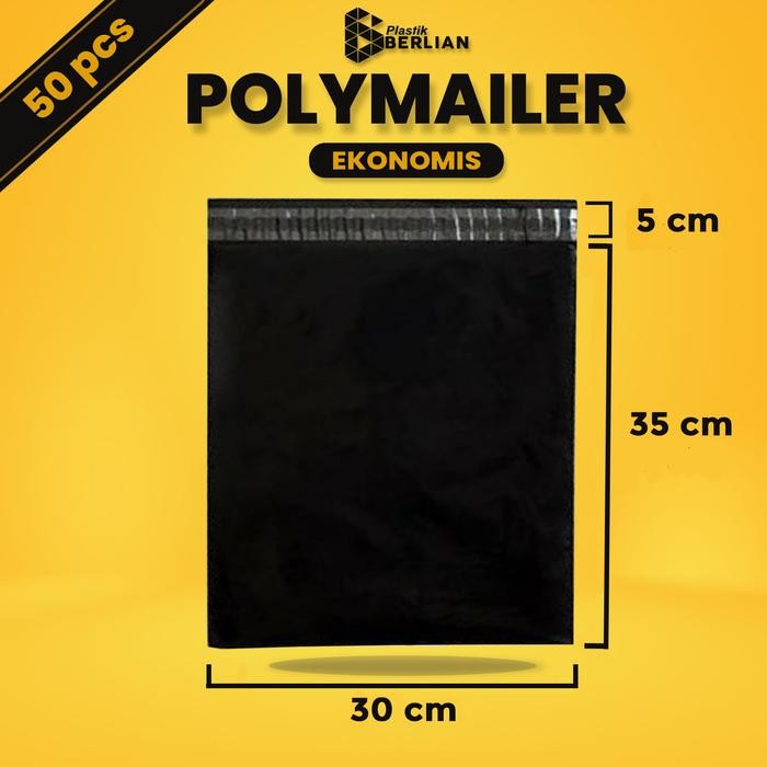 

PLASTIK AMPLOP PACKAGING POLYMAILER EKONOMIS 30X35 ISI 50 - HITAM KODE 216