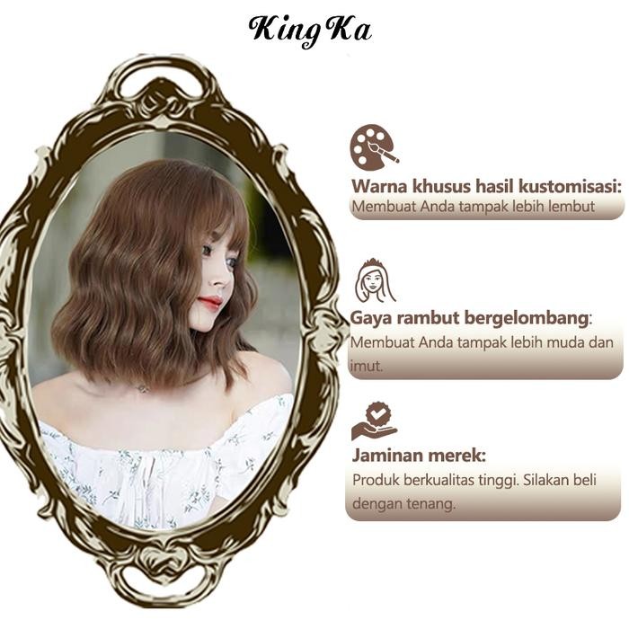 Wig Wanita Premium Korea Full Wig Korea Pendek untuk Wanita/rambut wanita curly/wig wanita 40