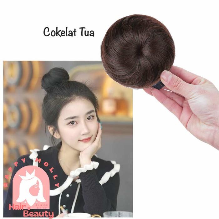Fun Bun Wig Cepol - Jepitan Konde Rambut Wanita Korea - Sanggul W8169 ( Group )