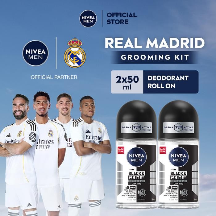 Pilihan- Nivea Men Personal Care Deo B&W Original Roll On 50Ml - Twin Pack