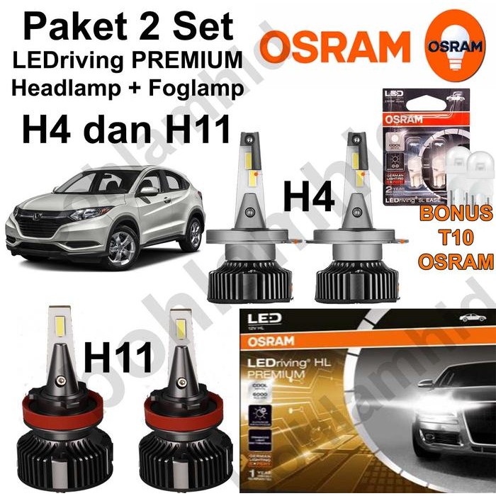 Lampu LED HRV Osram Premium Paket 2 Set Headlamp H4 + Foglamp H11