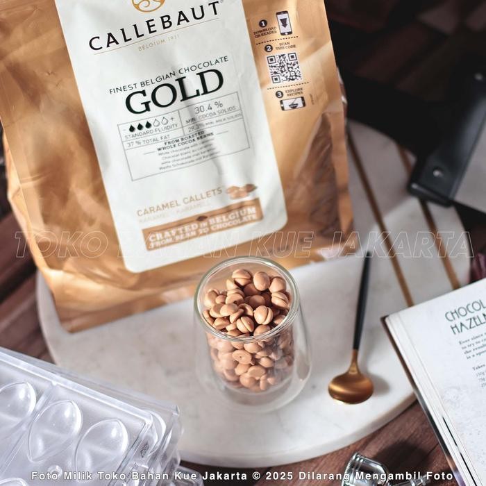 

Callebaut Couverture Chocolate Gold Repack 100Gr Coin Caramel 30,4% Cokelat Cocoa Coklat
