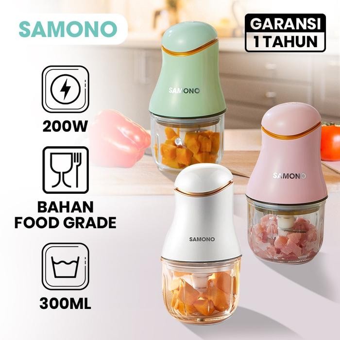 Samono Mini Food Processor Chopper 300 Ml Sw099/Sw-099 - Putih