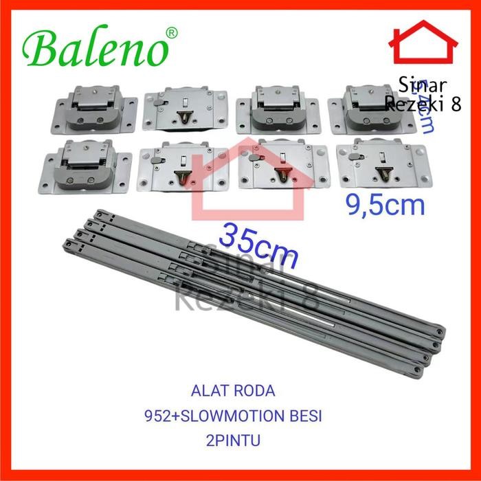 Roda Rel Pintu Lemari Sliding Geser Slow Motion Baleno 952 Besi