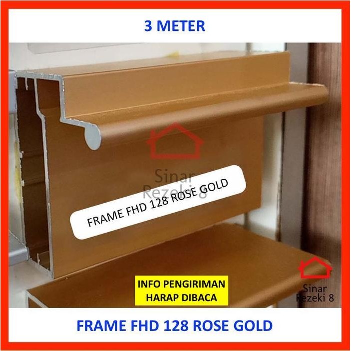 Profil Tarikan Handle Fhd 128 Gold Aluminium Frame Kitchen Lis Edging