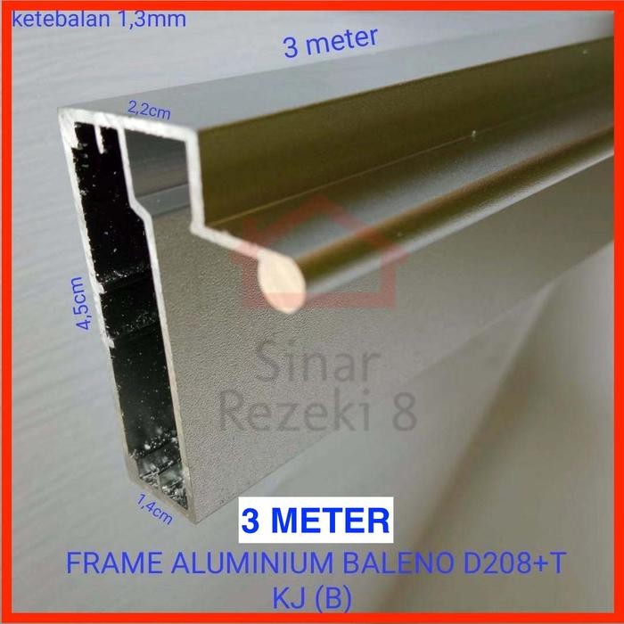 Frame Aluminium Kaca Pintu Handle Lemari Kitchen Profil Lis Fhd 128