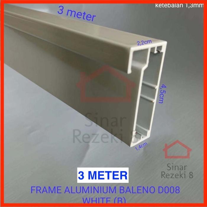 Frame Aluminium Putih Kaca Lemari Kitchen Profil Lis Bingkai Fa 128