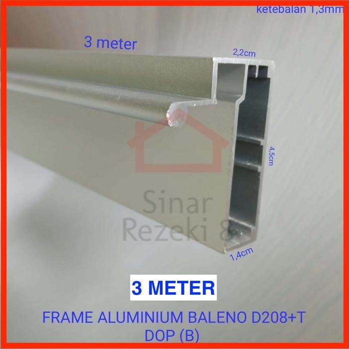 Frame Aluminium Handle Kaca Pintu Lemari Profil Lis Bingkai Fhd 128