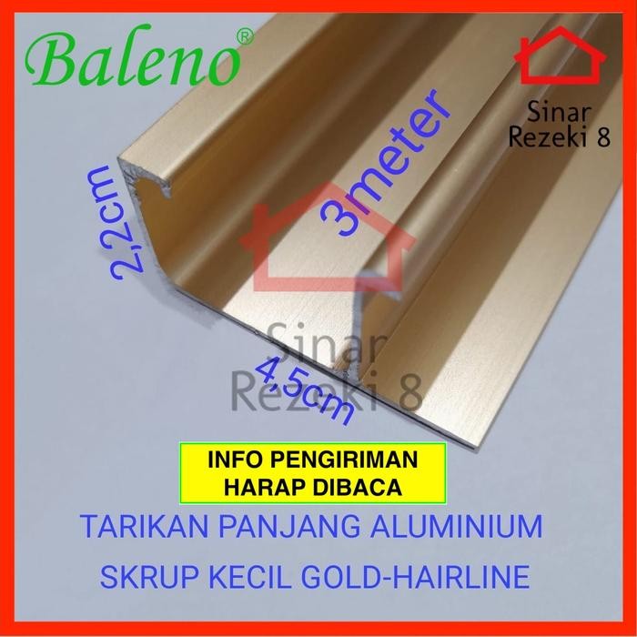 Profil Tarikan Aluminium Gold Handle Frame Kitchen Lis Edging Gp 30