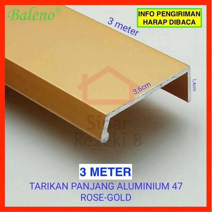 Handle Panjang Gold Laci Profil Aluminium Lis Pintu Tarikan Lemari 47