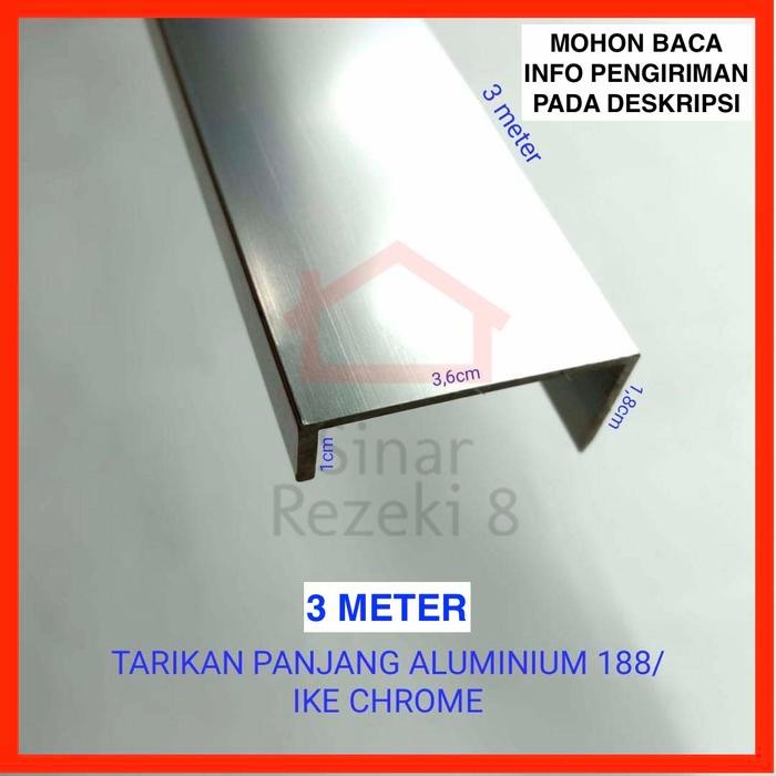 Profil Aluminium Tarikan 188 Ch Lis Frame Handle Lemari Pintu Edging