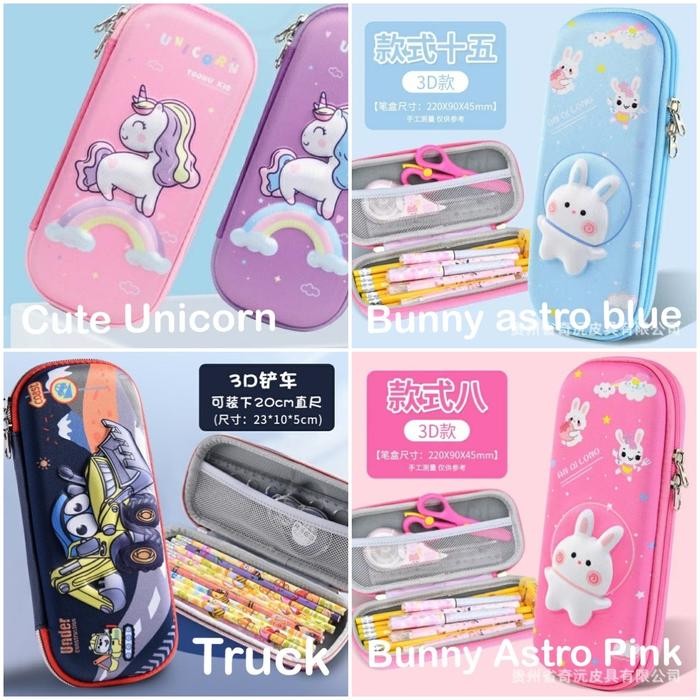 

Kotak Tempat Pensil Anak Smiggle 3D Animal Unicorn Pony Car Zoo Bunny