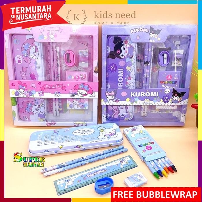 

Kotak Pensil Anak Perempuan Kuromi Sanrio Crayon Set Krayon Set Alat Tulis Tk Sd Anak Perempuan 3 4