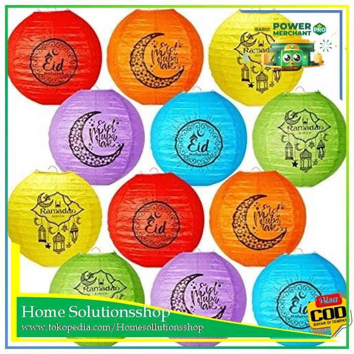 Lampion Kertas Idul Fitri Dekorasi Hari Raya Ramadhan / Lampu Bola