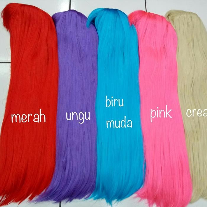 Wig / Wig cosplay / Rambut lurus poni depan panjang -/+70 hijau