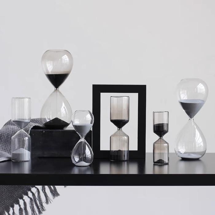 Agna Jam Pasir Kaca Dekorasi Meja Ruangan Stylish Hourglass Stok Terbatas