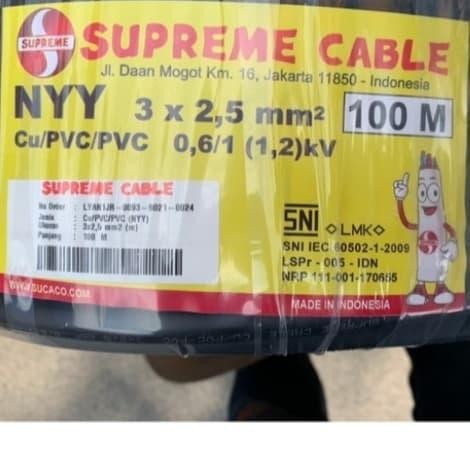 KABEL LISTRIK NYY KAWAT 3X2,5 3X2,5MM SUPREME
