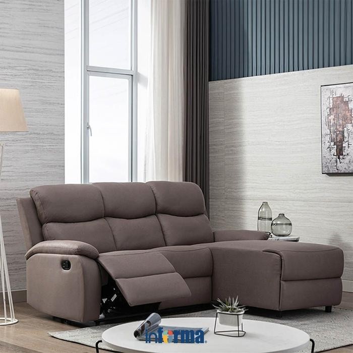 PREMIUM Informa Owen Sofa Recliner Sudut Fabric Tempat Duduk Rebahan Sofa Santai Ruang Tamu