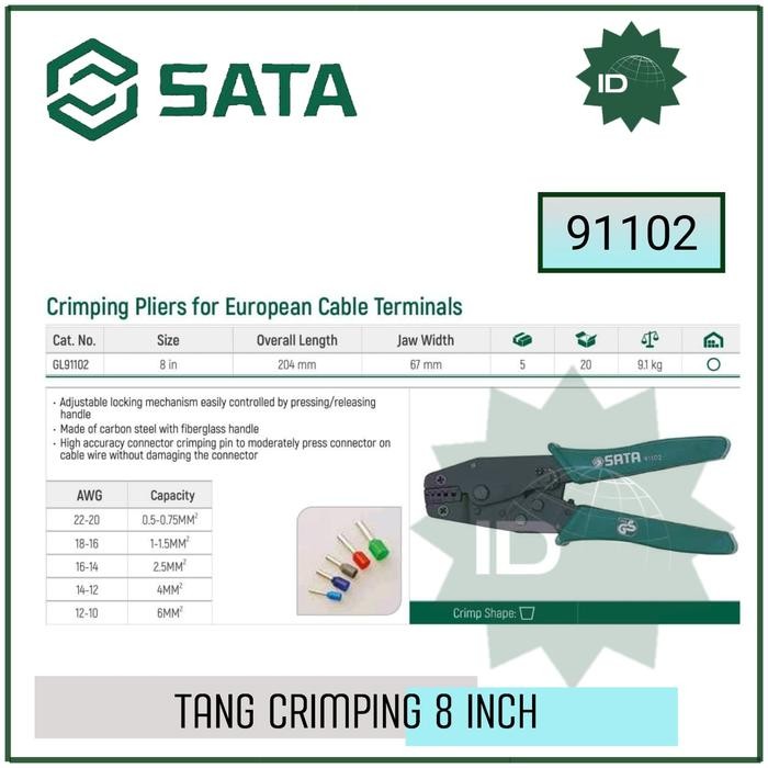 SATA TANG CRIMPING 8 INCH 91102 CABLE FERRULES CRIMPING TOOL