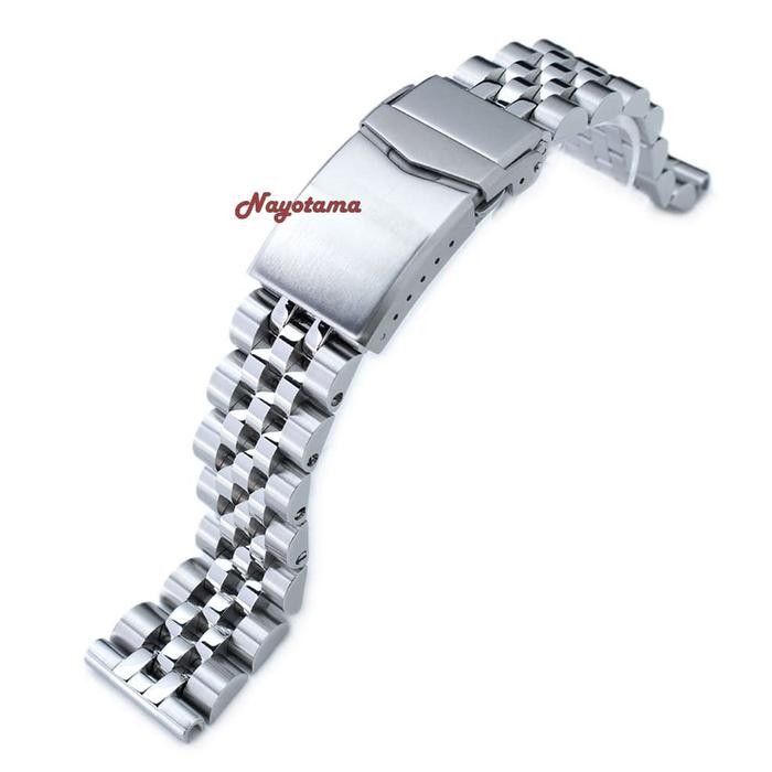 22mm Rantai MILTAT Angus Jubilee Straight End V-Clasp Solid Stainless