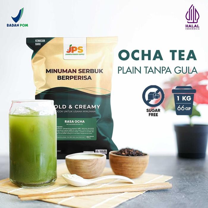 Tersedia Bubuk Minuman Ocha Plain Powder JPS 1Kg Shopee