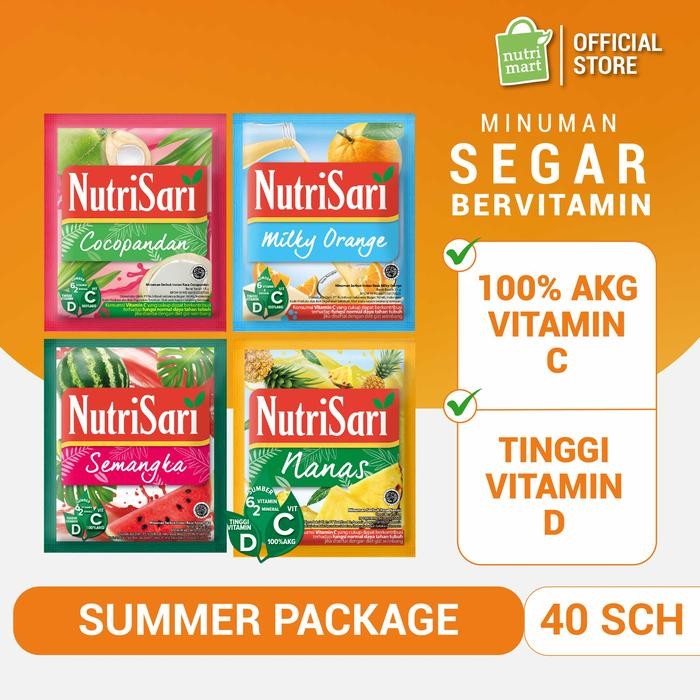 

Tersedia NutriSari Summer Package 4 Rasa 40 Sachet - Minuman Serbuk Shopee