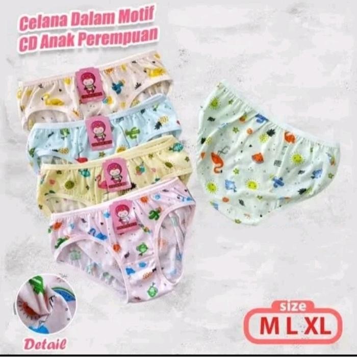 Pilihan- 6 Pcs Cd Anak Wanita Golden Nick 1187 / Cd Anak Perempuan Warna Ful Motif Lucu Fashion