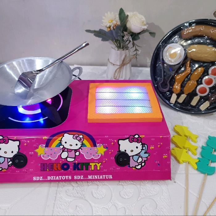 (Good) Baru /Kompor mainan Bakaran LED HK baru Cewek Set Hadiah dengan Baterai cas - hk kompor saja/