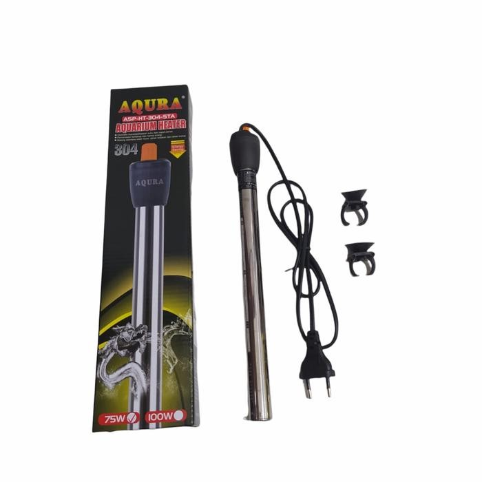 Bisa Termin Heater Aquarium Aqura 75Watt 75 Watt Stainless (30Cm)