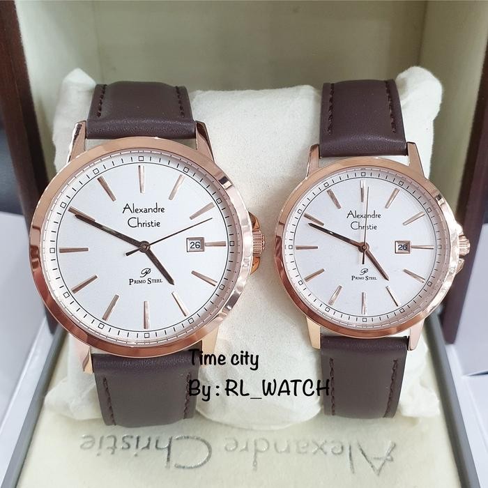 Alexandre Christie AC1014 Kulit Pria Wanita Watches