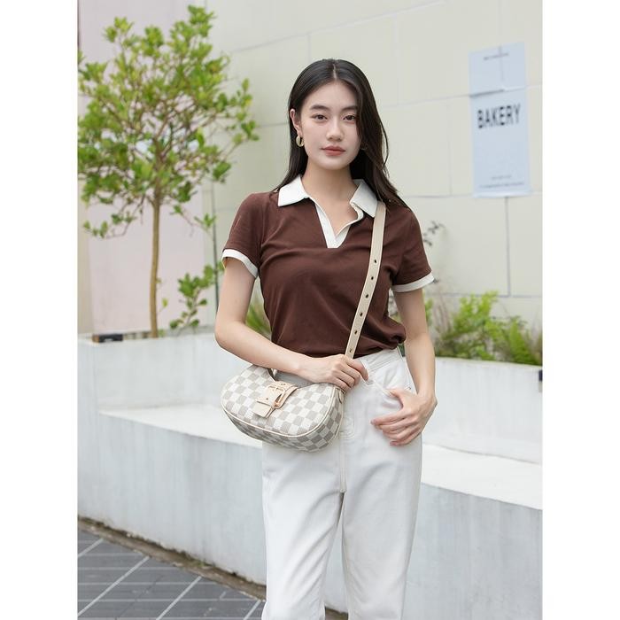 En-ji Taeyon Shoulderbag Wanita - Cream