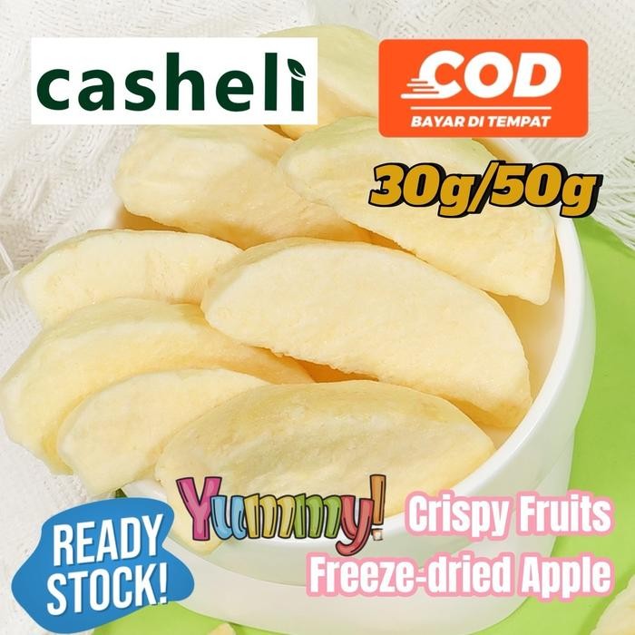 

casheli Crispy Snack Freeze-dried Apple Grade A+ Apel Camilan Food Kering snacks Manis Cemilan