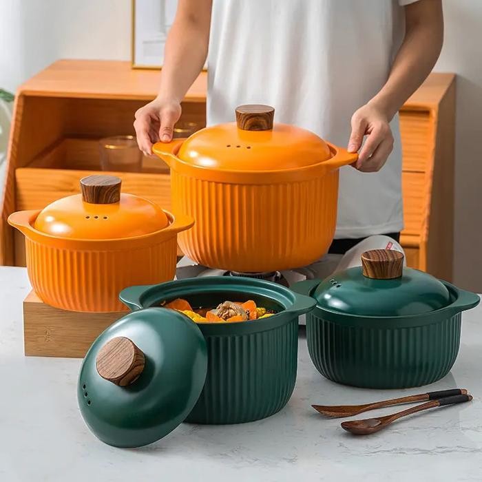 Nordic style cooking ware casserole pan. panci keramik casserole