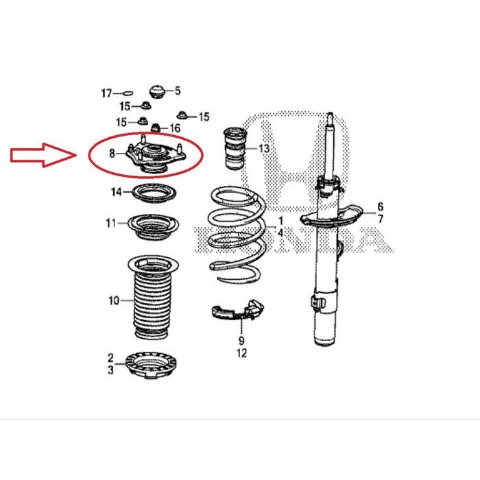 Jual Mangkok Karet Support Shock Breaker Depan Honda Crv Turbo Rw Gen 5 Ori