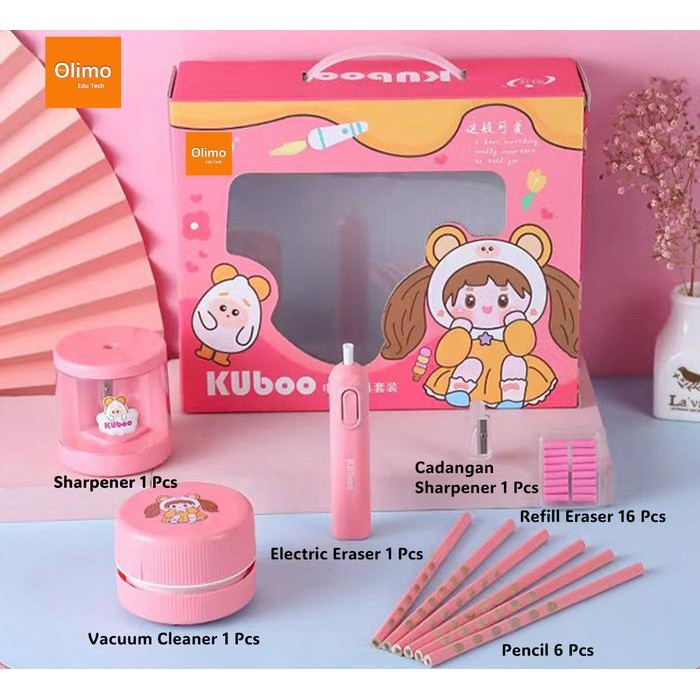 

Olimo Electric Alat Tulis Pack / Set Alat Tulis Elektrik Rautan Penghapus Vacuum Pensil 26 In 1
