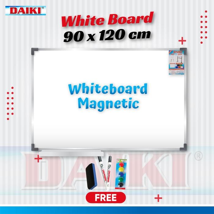 

Whiteboard / Papan Tulis Magnetic DAIKI Uk 90x120 Cm