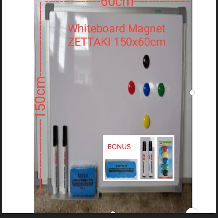 

Papan Tulis Whiteboard Magnet Gantung ZETTAKI 60x150cm