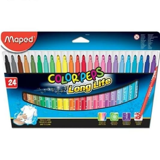 

Bisa Grab! Maped Spidol Color'Peps Long Life 24 - Maped Spidol 24 Warna