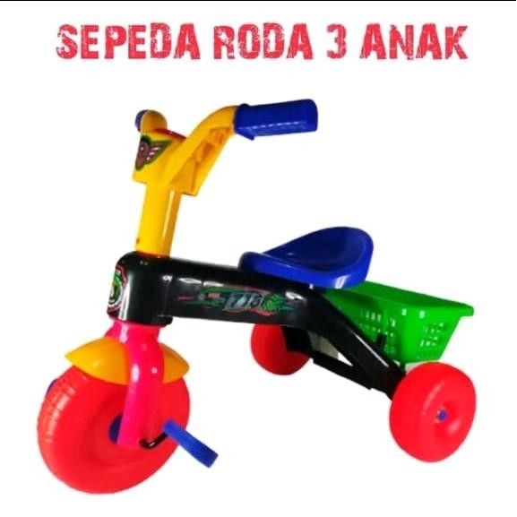 Sepeda Roda Tiga Tricycle Plastik-Sepeda Roda Tiga Musik- Mainan Sepeda