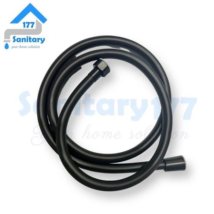 Selang shower Plastik 150cm Hitam pvc-fleksibel hose kloset 1,5 meter closet jet shower mandi black
