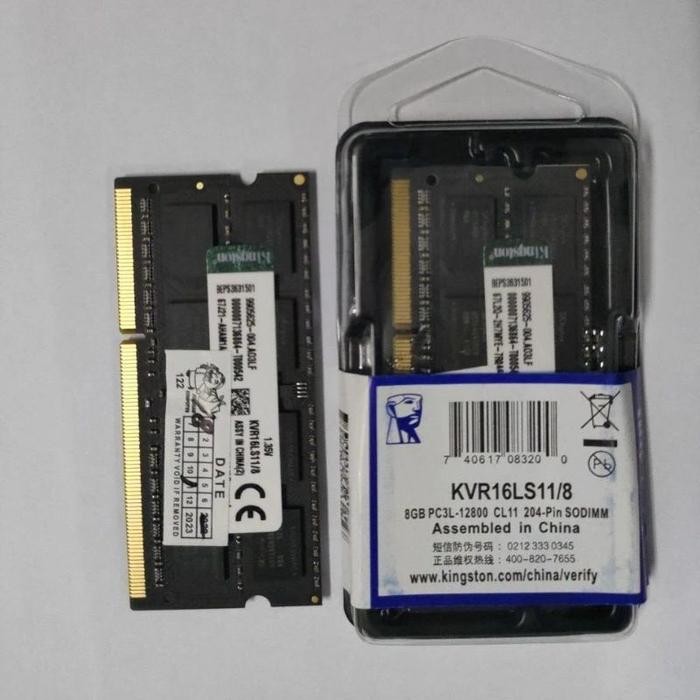 KINGSTON SODIM DDR3 8GB LAPTOP RAM KVR16LS11/8 GARANSI LIFETIME 8GB PC3-12800 C11 240-PIN DDR3L