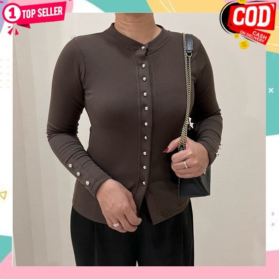 Atadan Korea Style Cardigan Bju Remaja Kekinian Santai Rajut Outer Wanita Trendy Atasan Tajut Berkwa